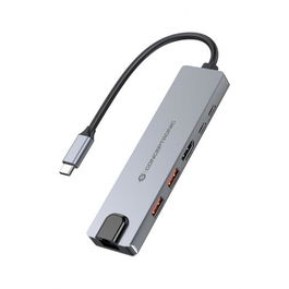 Conceptronic DONN29G - Base de Docking USB-C Gris con 140W PD, 2xUSB-A, HDMI 4K@60Hz, Gigabit Ethernet y 10Gbps