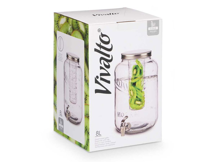Vivalto Jarra con Enfriador 8000 ml Plata 21x32x21 cm (6 Unidades)