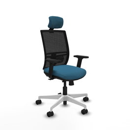 PIQUERAS Y CRESPO Silla de oficina Yunquera con mecanismo Sincro/Traslack, Verde petróleo y Negro