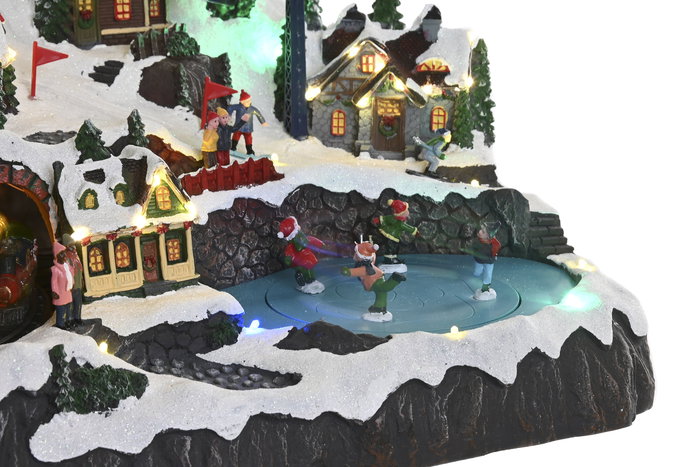 DKD Home Decor Ciudad Navidad Tradicional Multicolor 36 x 40 x 59 cm con Movimiento Musical y LED DKD Home Decor Ciudad Navidad Tradicional Multicolor 36 x 40 x 59 cm con Movimiento Musical y LED