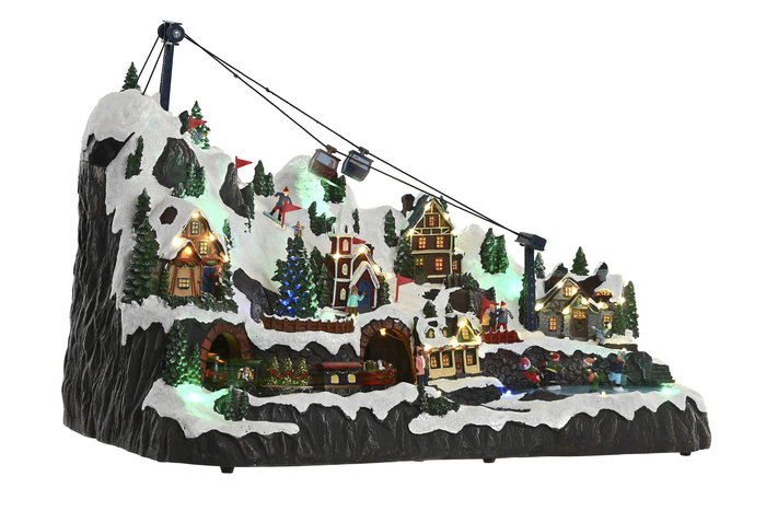 DKD Home Decor Ciudad Navidad Tradicional Multicolor 36 x 40 x 59 cm con Movimiento Musical y LED DKD Home Decor Ciudad Navidad Tradicional Multicolor 36 x 40 x 59 cm con Movimiento Musical y LED