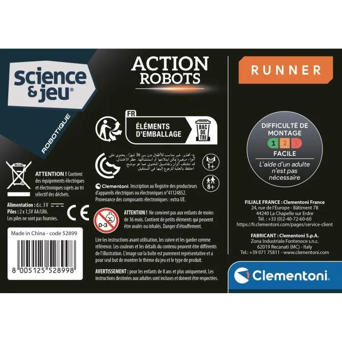 Clementoni CLE8005125528998 Robot de acción Corredor
