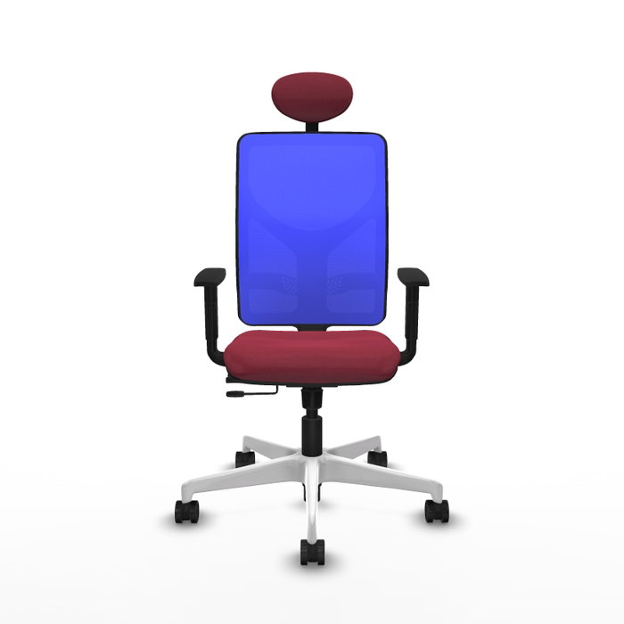 PIQUERAS Y CRESPO Silla de oficina Motilla con mecanismo Sincro/Traslack, Granate y Azul