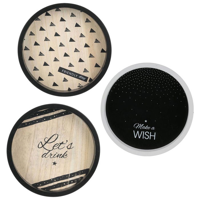 Totally Addict Bandeja Redonda Madera Make A Wish Diámetro 20 cm