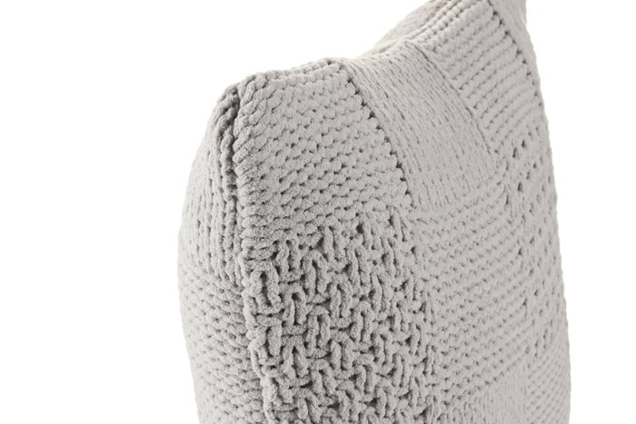 DKD Home Decor Cojín de Poliéster de Punto Gris Claro 45x45 cm