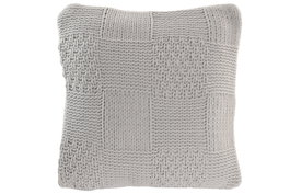 DKD Home Decor Cojín de Poliéster de Punto Gris Claro 45x45 cm