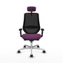 PIQUERAS Y CRESPO Silla de oficina Mardos con mecanismo Sincro/Traslack, Morado y Negro