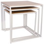 Home Deco Factory Juego de 3 Mesas Nido Cuadradas Metal y Madera
