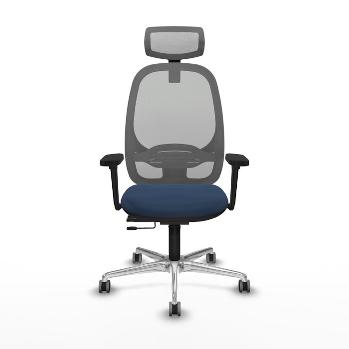 PIQUERAS Y CRESPO Silla de oficina Cilanco con mecanismo Sincro/Traslack Azul marino y Gris