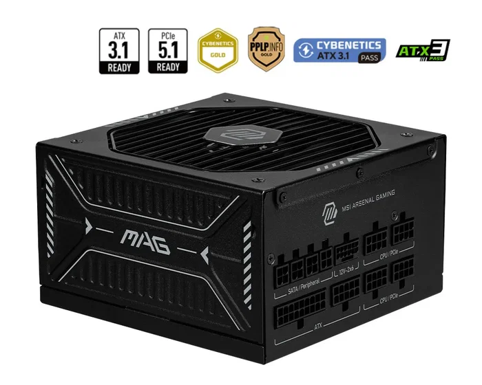 MSI MAG A850GLS PCIE5 850 W ATX Totalmente Modular Negro