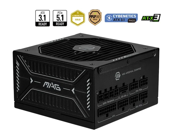 MSI MAG A850GLS PCIE5 850 W ATX Negro MSI MAG A850GLS PCIE5 850 W ATX Negro