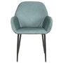 Home Deco Factory Butaca Giulia Azul Terciopelo Inspiración Escandinava Patas Metal Lounge 59x55 7xh85 cm