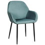 Home Deco Factory Butaca Giulia Azul Terciopelo Inspiración Escandinava Patas Metal Lounge 59x55 7xh85 cm