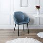 Home Deco Factory Butaca Giulia Azul Terciopelo Inspiración Escandinava Patas Metal Lounge 59x55 7xh85 cm