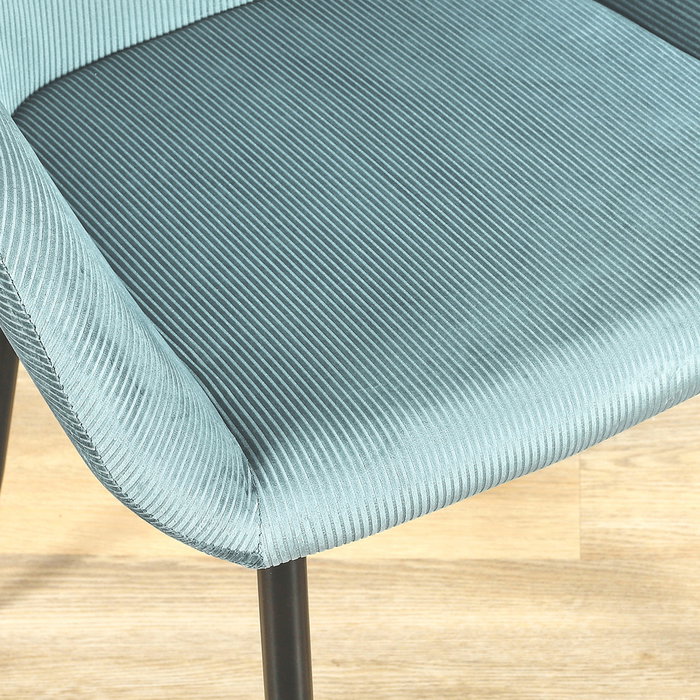 Home Deco Factory Butaca Giulia Azul Terciopelo Inspiración Escandinava Patas Metal Lounge 59x55 7xh85 cm