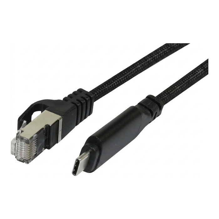 Synergy21 Cable USB3.2 Type-C a RJ45, 3,0m, Negro (Textil) Synergy21 Cable USB3.2 Type-C a RJ45, 3,0m, Negro (Textil)