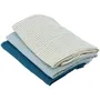 Domiva Set de 3 Arrullos de Bambú DOM3700948338612 - 1 Estampado + 2 Liso - Azul Índigo - 60x60 cm