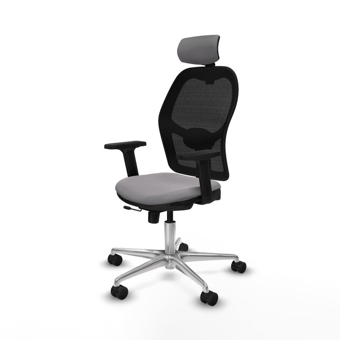 PIQUERAS Y CRESPO Silla de oficina Jorquera con mecanismo Sincro/Traslack Gris y Negro