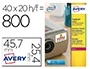 Avery Etiquetas Poliester Super Adherente Blanca 45,7x25,4 mm Láser Pack 800 Unidades