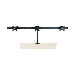 VALUE 17991136 Soporte Triple Brazo para Monitor LCD, Hasta 3 Pantallas 8 kg, Negro, Montaje en Pared/Teclado, Ajuste de Altura, 75x75-100x100 mm