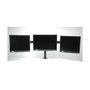VALUE 17991136 Soporte Triple Brazo para Monitor LCD, Hasta 3 Pantallas 8 kg, Negro, Montaje en Pared/Teclado, Ajuste de Altura, 75x75-100x100 mm