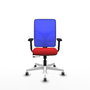 PIQUERAS Y CRESPO Silla de oficina Motilla Rojo/Azul con mecanismo Sincro/Traslack