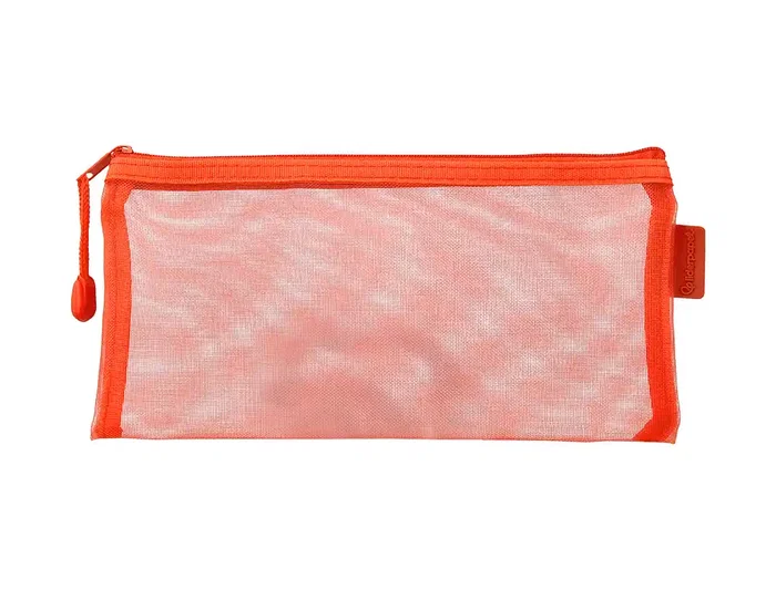 Liderpapel Bolsa Zipper Bag Poliester Transpirable Multiusos Ticket 230x115 mm Naranja