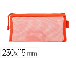 Liderpapel Bolsa Zipper Bag Poliester Transpirable Multiusos Ticket 230x115 mm Naranja