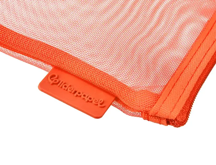 Liderpapel Bolsa Zipper Bag Poliester Transpirable Multiusos Ticket 230x115 mm Naranja