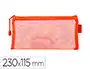 Liderpapel Bolsa Zipper Bag Poliester Transpirable Multiusos Ticket 230x115 mm Naranja