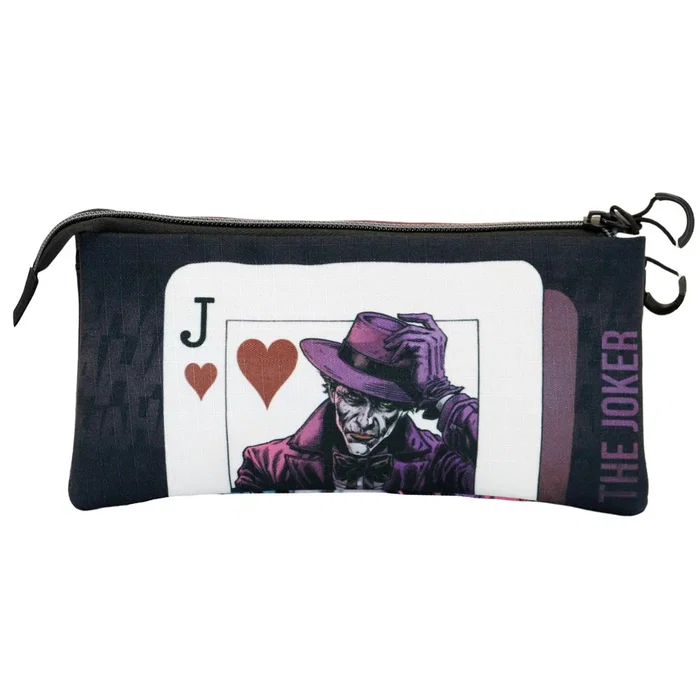 DC Comics Estuche Portatodo Triple ECO Crazy Joker Negro 11x23x7 cm Repelente a Líquidos RPET Reciclado DC Comics Estuche Portatodo Triple ECO Crazy Joker Negro 11x23x7 cm Repelente a Líquidos RPET Reciclado