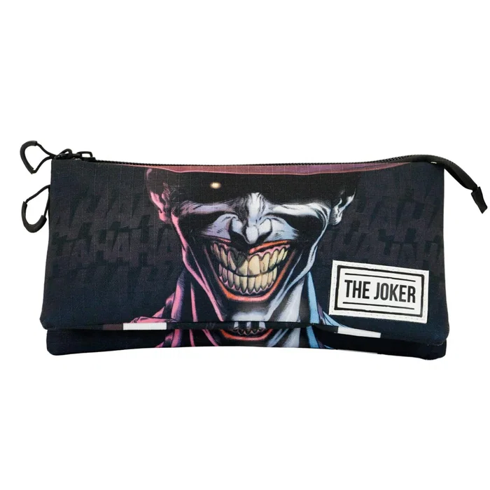 DC Comics Estuche Portatodo Triple ECO Crazy Joker Negro 11x23x7 cm Repelente a Líquidos RPET Reciclado DC Comics Estuche Portatodo Triple ECO Crazy Joker Negro 11x23x7 cm Repelente a Líquidos RPET Reciclado