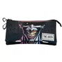 DC Comics Estuche Portatodo Triple ECO Crazy Joker Negro 11x23x7 cm Repelente a Líquidos RPET Reciclado