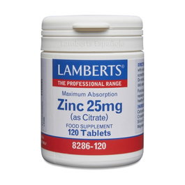 Lamberts Zinc Citrato 25 mg 120 comprimidos - Suplemento de zinc