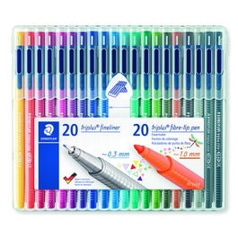 Rotulador Fibra Staedtler 334 Triplus Fineliner + 323 Triplus Color Box De 40 20X 334 Triplus Fineliner 20X 323 Triplus Color