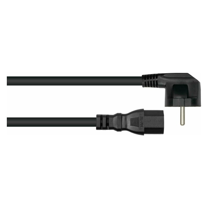 Kabelmeister Cable de alimentación Schutzkontakt-St. (90° gew.) a C15, 3m, negro