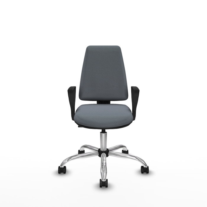 PIQUERAS Y CRESPO Silla de oficina Elche Gris con Brazos Fijos