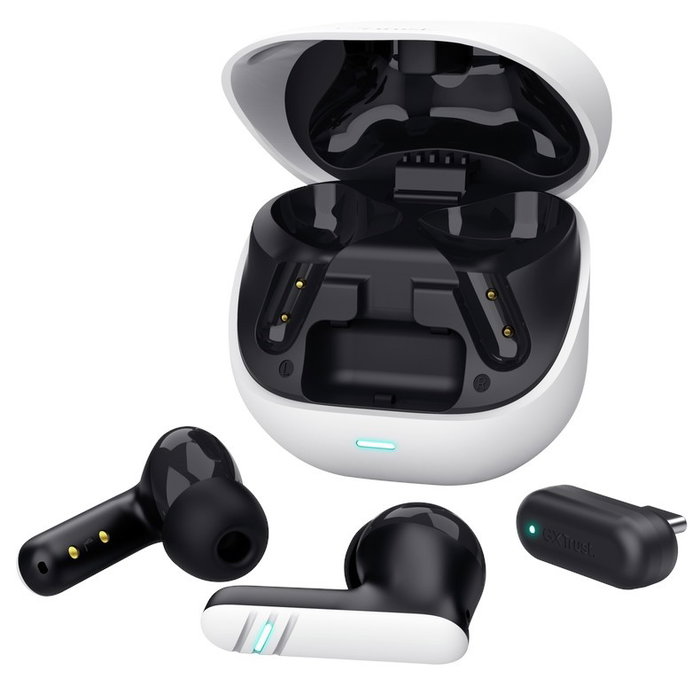 Trust GXT 409 Oxxie Auriculares Gaming Inalámbricos Blanco y Negro