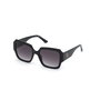 Guess Gafas GU7681 01B - Gafas de Sol de Mujer, Montura Square Negra, Cristal Ahumado Gradient, 54 mm, 19 mm puente, 140 mm patilla