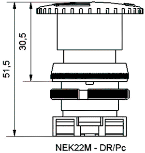 PROMET Interruptor de Emergencia NEK22 Rojo 22mm IP55