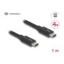 DeLOCK Cable Thunderbolt 4 81249 40 Gbps USB PD 3.1 240W 1 m Negro - 8K HDR, 2 Pantallas