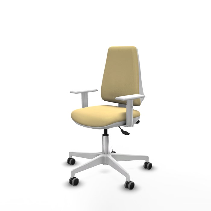 PIQUERAS Y CRESPO Silla de oficina Elche con mecanismo Asincro, Similpiel Crema