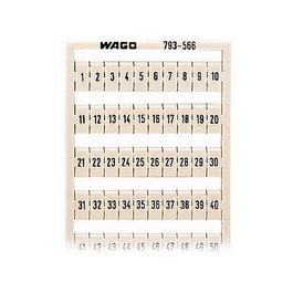 WAGO 793-566 Marcadores de bloque de conexión, 100 unidades, Negro y Blanco