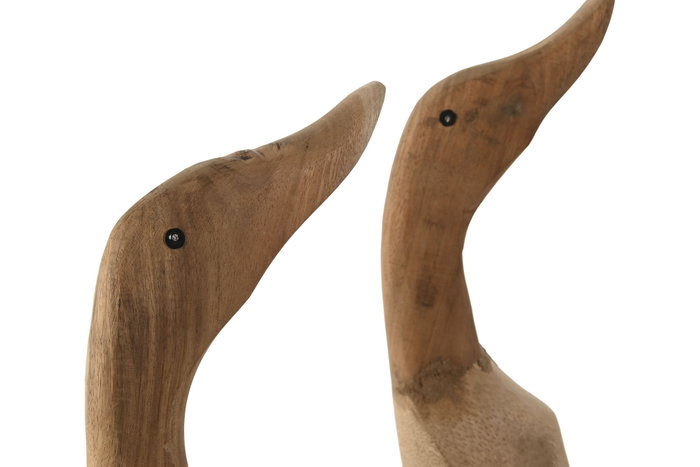 DKD Home Decor Figura Pato Madera Bambú Natural Blanco 14 x 28 x 43 cm (2 Unidades)