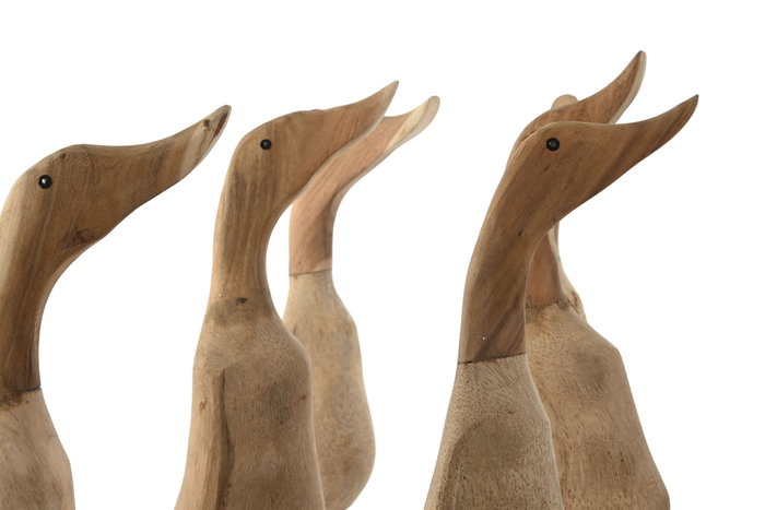 DKD Home Decor Figura Pato Madera Bambú Natural Blanco 14 x 28 x 43 cm (2 Unidades)