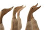 DKD Home Decor Figura Pato Madera Bambú Natural Blanco 14 x 28 x 43 cm (2 Unidades)