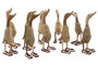 DKD Home Decor Figura Pato Madera Bambú Natural Blanco 14 x 28 x 43 cm (2 Unidades)