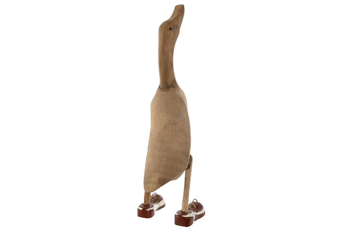 DKD Home Decor Figura Pato Madera Bambú Natural Blanco 14 x 28 x 43 cm (2 Unidades)