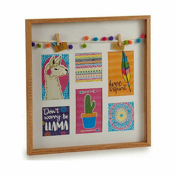 Portafotos de Pared Gift Decor Multicolor Madera Llama Borlas (6 Unidades)