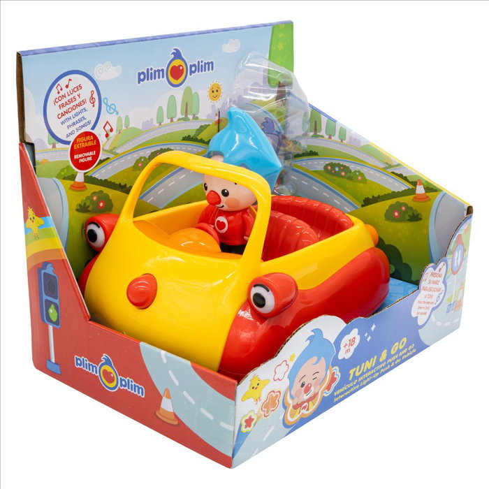 Bandai Vehículo Interactivo Tuni & Plim Plim Push and Go Juguete para Niños +18 Meses
